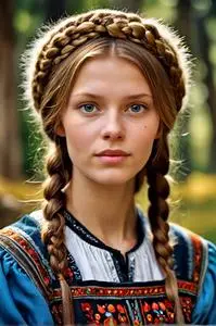 Estonian folk costume face swap