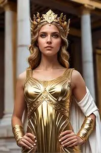 Gold greek goddess costume face swap