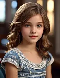 Female Preteen Side Part Hairstyle face swap