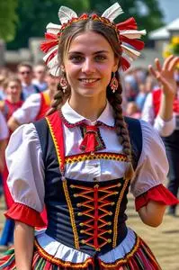 Female Morris Dancer face swap