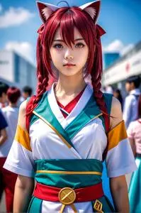 Anime Manga Cosplay Costume Woman face swap