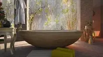 Bathroom Bathtub Christmas Gold wallpaper