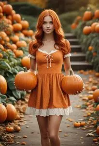Adult Pumpkin Outfit face swap