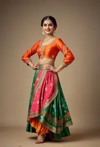 Gujarati Folk Dance Costume face swap