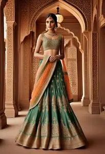 Manyavar Lehenga Party face swap