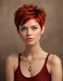 Short Red Pixie face swap
