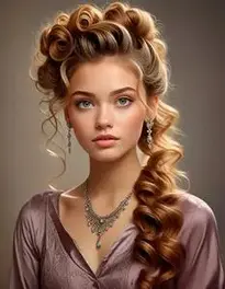 Tong Curls Hairstyle face swap