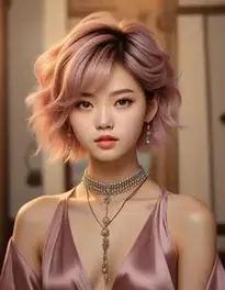 Aesthetic Korean Short Hair face swap
