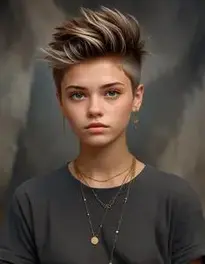 Tomboy Female Fade Haircut face swap