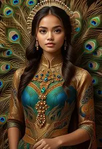 Barongworld Modern Ethnic Peacock Filipiniana Dress Jessa Mr746 face swap