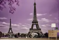 Eiffel Tower Purple Wallpaper