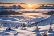 Snow Sunrise Wallpaper