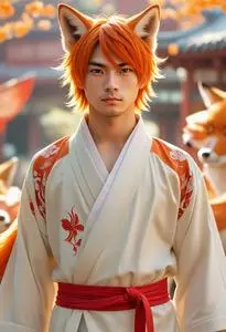 Kitsune Cosplay Male face swap
