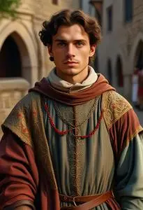 Medieval Poet Outfit face swap