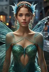 sachin and babi light blue dress Costume couture pink fairy
