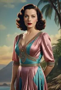 Hedy Lamarr Star Dress face swap
