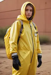 Hazmat Suit Costume Yellow face swap