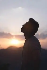 Sunset Man Thinking Handsome phone wallpaper