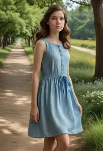 Lucy Peanuts Blue Dress Face Swap Buy Stock Photo