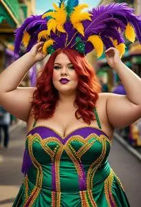 Mardi Gras Plus Size Costume face swap