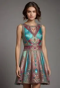 Mirror Work Dress Age Years face swap