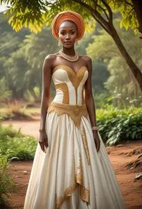 Traditional Rwandan Wedding Dress face swap