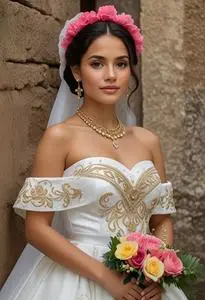 Traditional Salvadoran Wedding Dress face swap