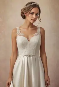 Wedding Dress Older Bride Registry Office face swap