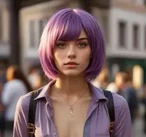 Purple Wig face swap