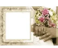 Wedding Photo Frame With Flowers