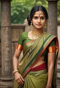 Telugu Traditional Half Saree face swap