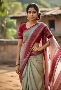 Half Saree How Many Meters face swap