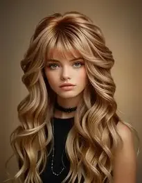 Long Brushed Yarn Wig, Hair, Hairstyle face swap