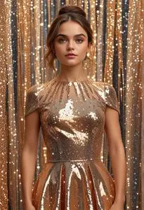 Lola Formal Glitzy Glitter Dress face swap
