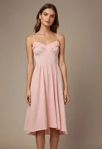 Lillian Sweetheart Midi Dress face swap