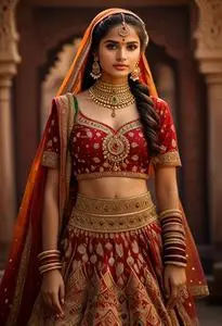 Manyavar Lehenga Costume face swap