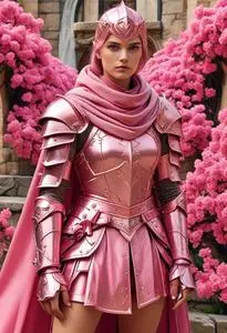 Pink Knight Costume face swap