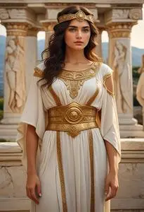 Woman Athenian Goddess Costume face swap