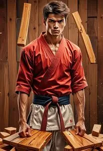 Karate Breaking Boards face swap