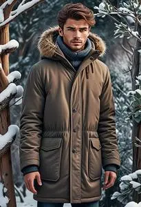 Man Winter Coats Extreme Cold face swap