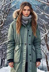 Woman Winter Coats Extreme Cold face swap