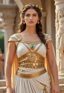 Woman Athenian Goddess Costume face swap