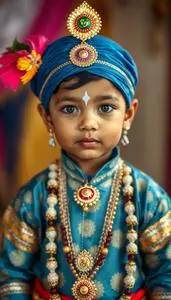 Child Sri Krishna Fancy Dress Image