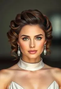 Curled Prom Hairstyle face swap