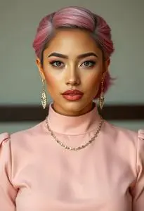 Doja Pink Hairstyle face swap