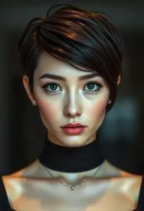 Extreme Short Hairstyle Female face swap