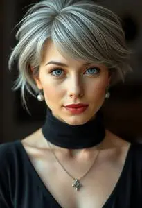 Grow Out Gray Hairstyle face swap