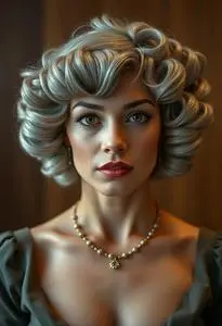 Gray Wig Curlers Hairstyle face swap