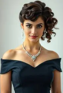 Curled Prom Hairstyle face swap
