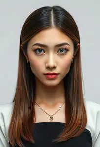 Long Graduated Hairstyle face swap